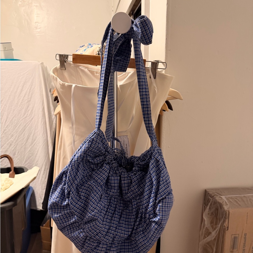 Wonder Wonder Blue Checkered Shoulder Bag - Picture 5 of 10